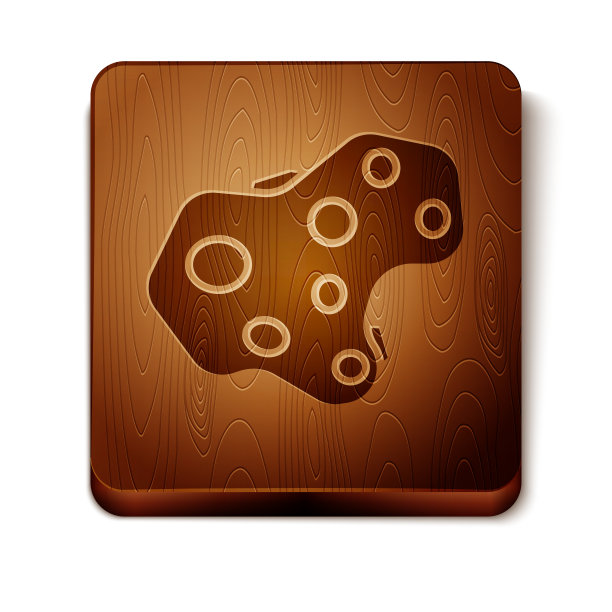 棕色小行星图标孤立在白色背景上图片下载