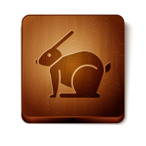 棕色复活节兔子图标孤立在白色图片下载