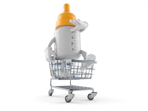 购物车里的婴儿奶瓶图片下载