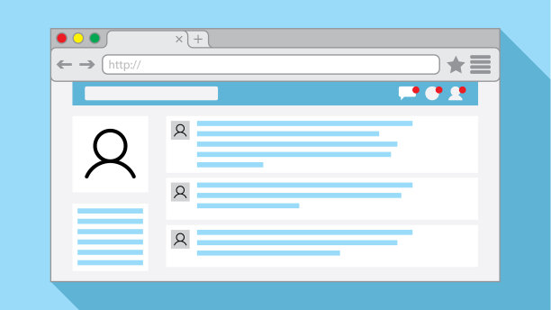 互联网浏览器窗口与开放的社交网络图片下载