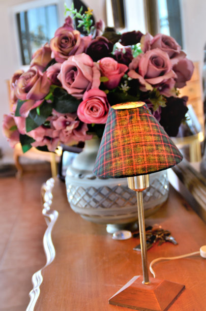 灯罩在房间家具的顶部图片下载