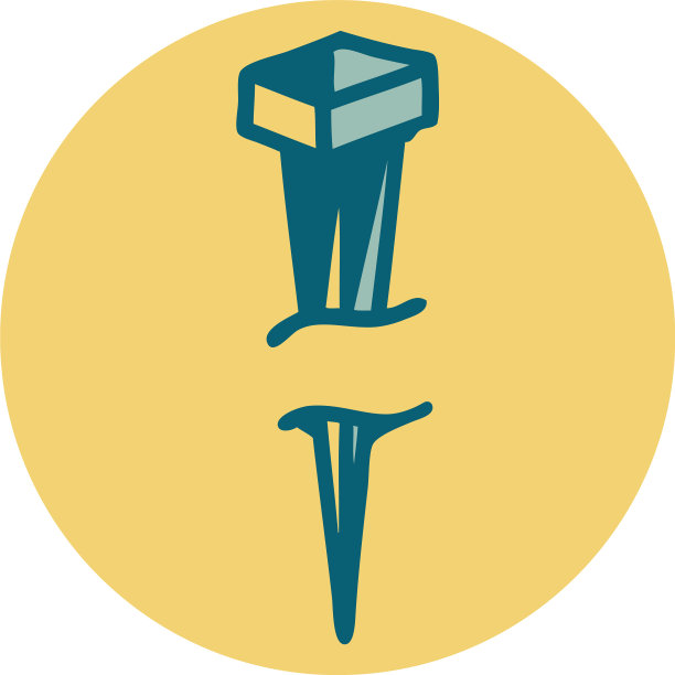 纹身风格图标铁钉图片下载