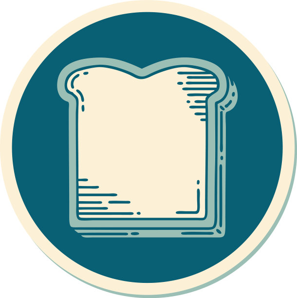 纹身风格贴纸一片面包图片下载