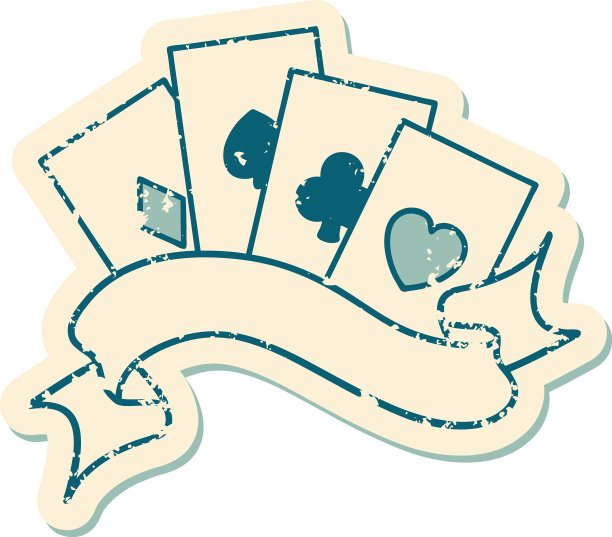 心疼贴纸纹身风格的图标卡和图片下载