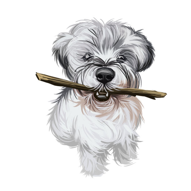 迷你雪纳瑞犬，矮雪纳瑞矮犬数码艺术图片下载