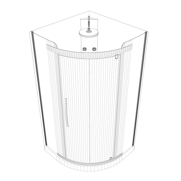 淋浴房的线架由白色背景上孤立的黑色线条构成。等距视图。3 d。矢量图图片下载