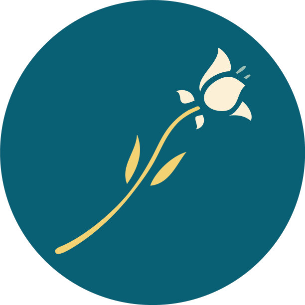 纹身风格图标百合图片下载