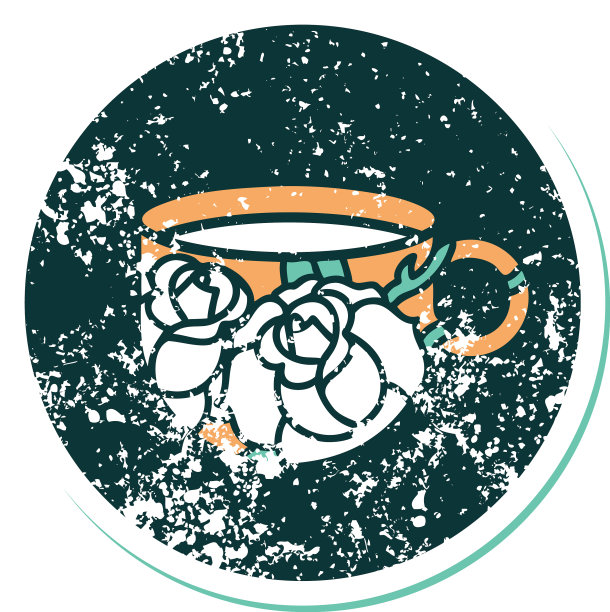 心疼贴纸纹身风格图标杯和图片下载