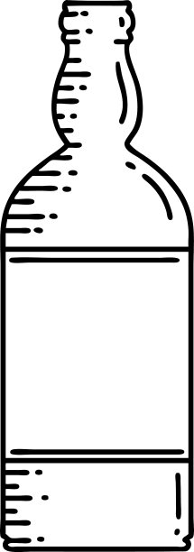 瓶子纹身黑色线条图片下载