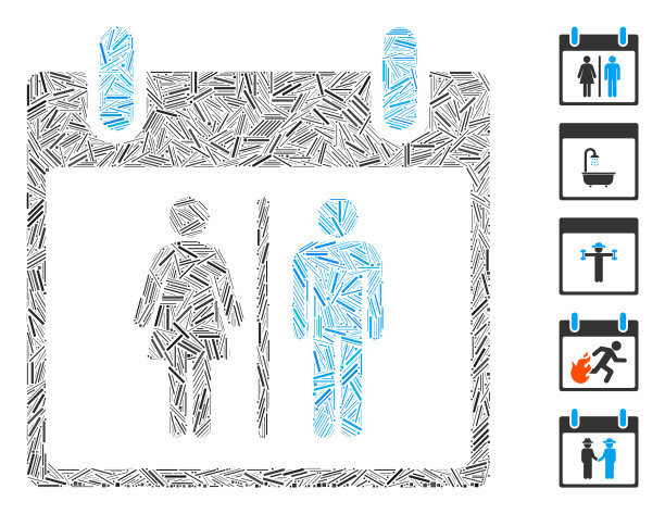 线性厕所日历日图标图片下载