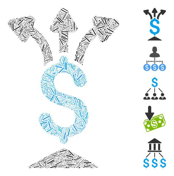 线性分享金钱图标马赛克图片下载