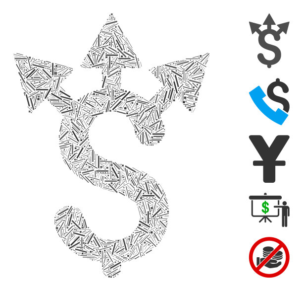 线性美元费用图标马赛克图片下载