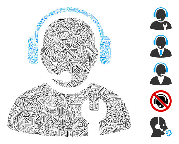 线性服务运营商图标马赛克图片下载