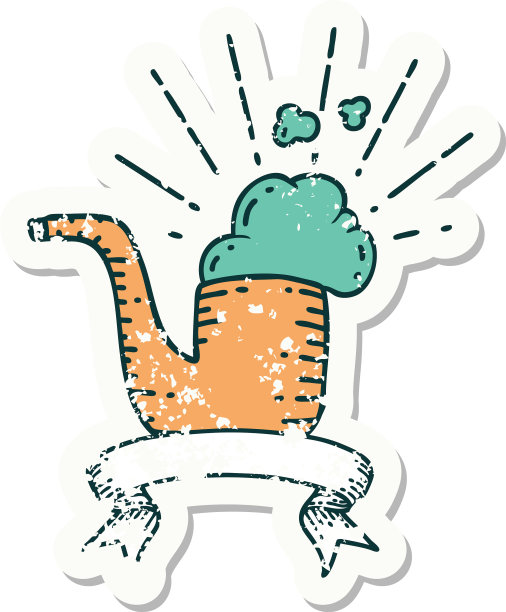 贴纸纹身风格的烟斗图片下载