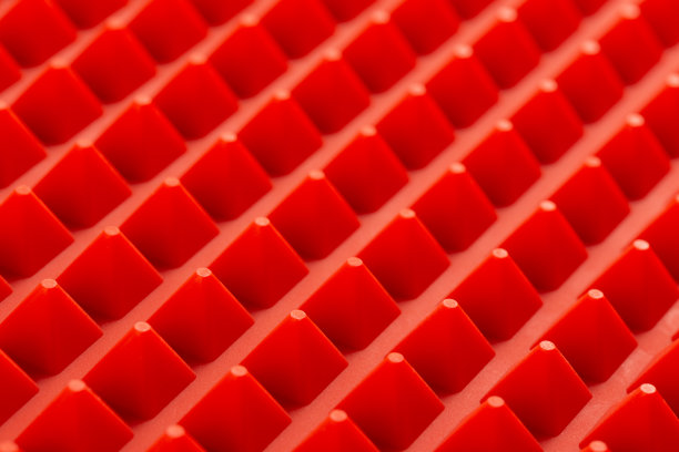 抽象红色硅胶金字塔阵列特写背景图片下载