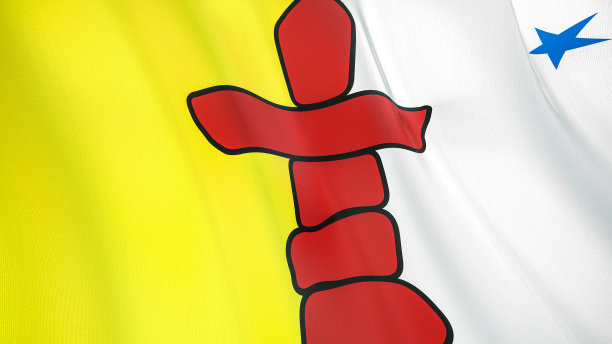 旗帜nunavut3d插图。图片下载