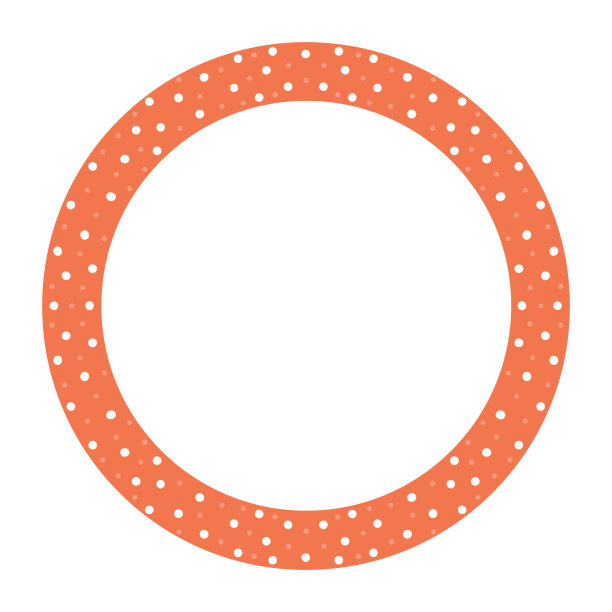 优雅的圆形红色框架与装饰玫瑰和白点。图片下载