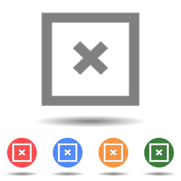 矩形关闭标志图标矢量标志图片下载