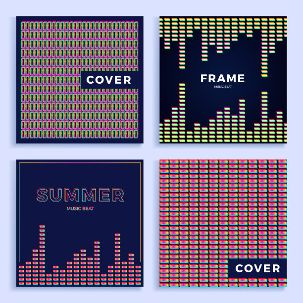 设置方形彩色抽象音乐均衡器图片下载