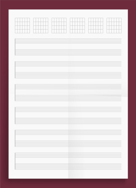 皱巴巴的标准空白吉他乐谱系列a4图片下载