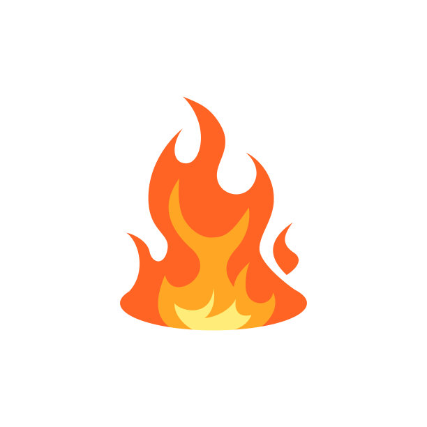 简单的矢量火焰图标在平面风格图片下载