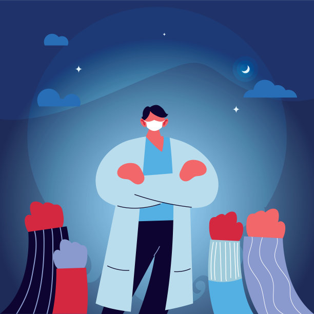 年轻医生戴着口罩工作图片下载