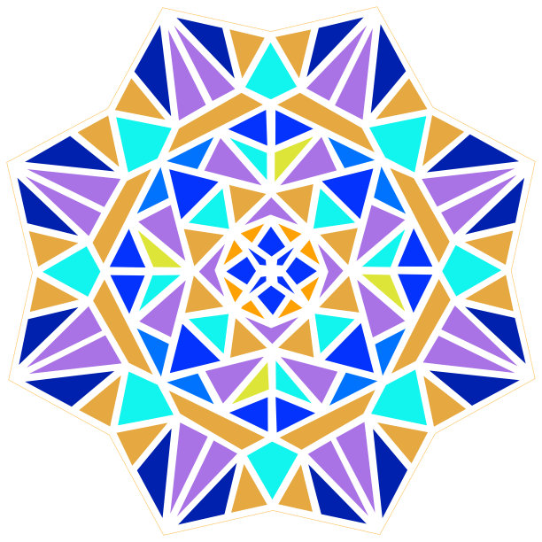 五彩缤纷的马赛克。万花筒的模式。图片下载