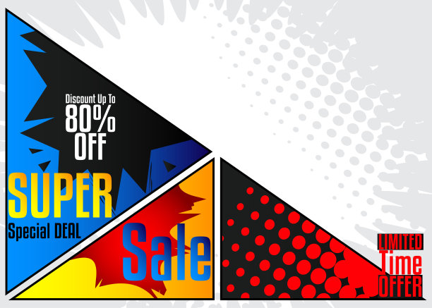 漫画时尚销售社交媒体帖子设计。图片下载