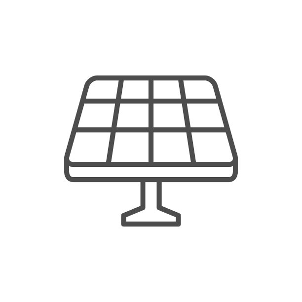 太阳能电池板线条轮廓图标图片下载