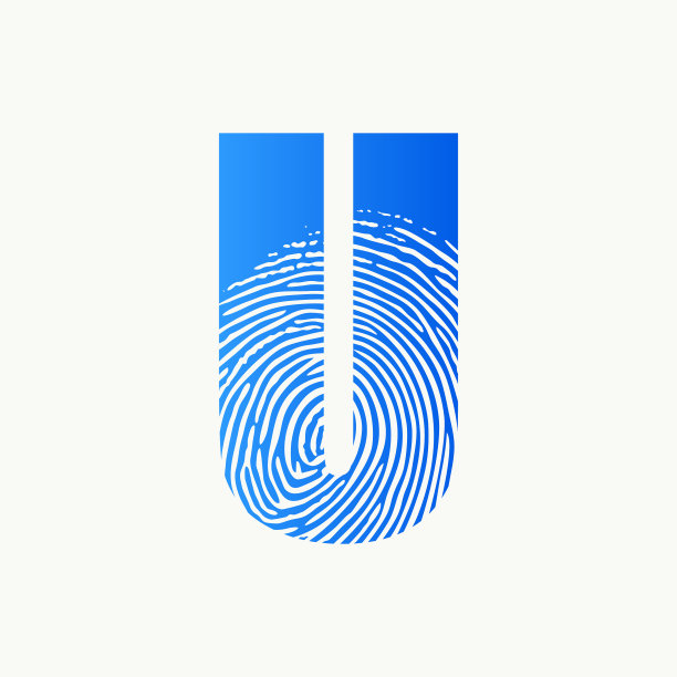 蓝色首字母u的指纹图片下载