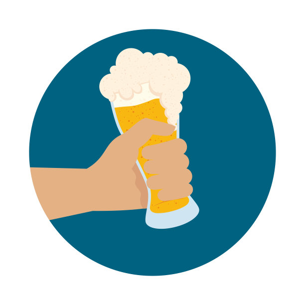 啤酒节派对庆祝海报，手和啤酒杯图片下载