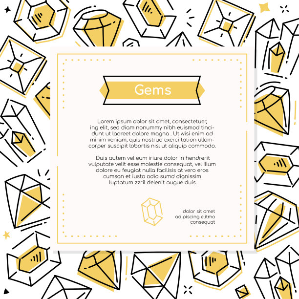 宝石和钻石线设计风格的横幅图片下载