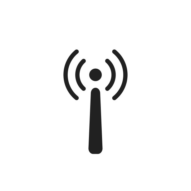 信号塔图标：无线电广播概念矢量素材图片下载