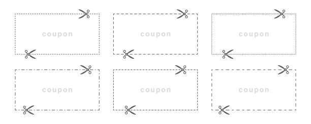 优惠券减少模板。用剪刀画虚线。矢量图图片下载