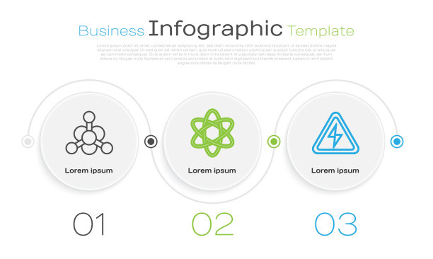 设细菌、原子、高压标志。业务信息模板。向量图片下载