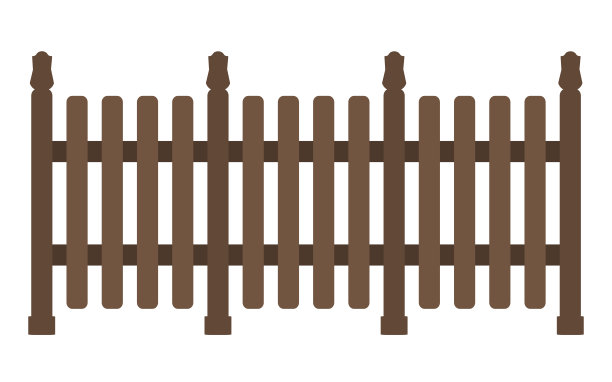 坚实的篱笆孤立在白色背景。图片下载