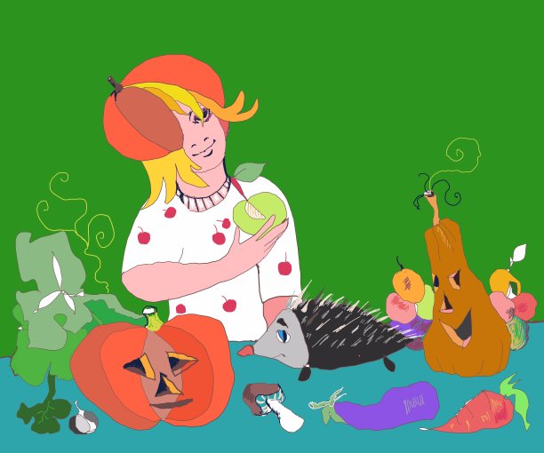 收获，秋天，万圣节季节在复古风格木刻插画图片下载