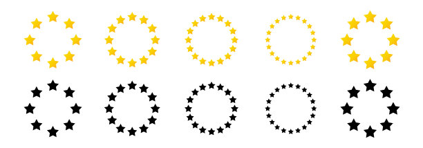 金星矢量图标。黄色的星星呈圆形。矢量插图。图片下载