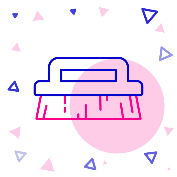 线条刷用于清洗图标隔离在白色背景。色彩斑斓的轮廓的概念。向量图片下载