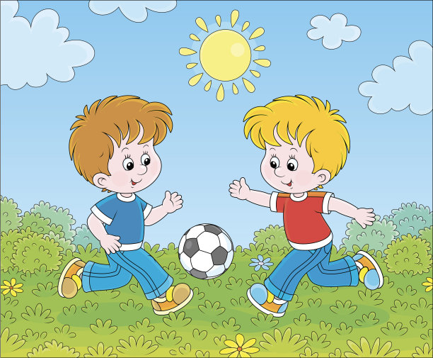 球场上的小足球运动员图片下载