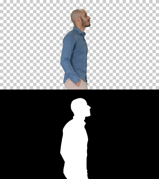 对自己的风格很有信心，阿尔法频道，手插口袋走路的模特图片下载