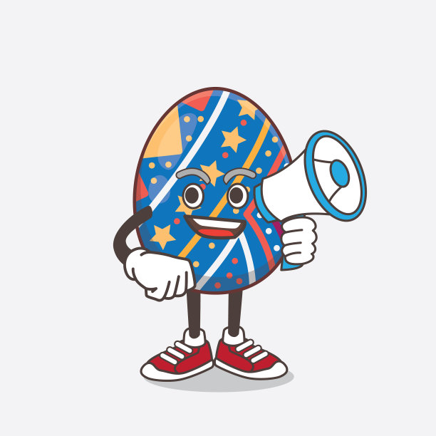 复活节彩蛋卡通吉祥物人物抱着一个图片下载