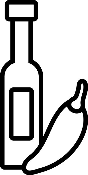 辣椒酱瓶线条风格图片下载