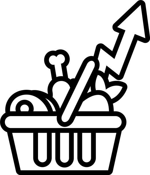 购物篮子和箭头向上排列图片下载