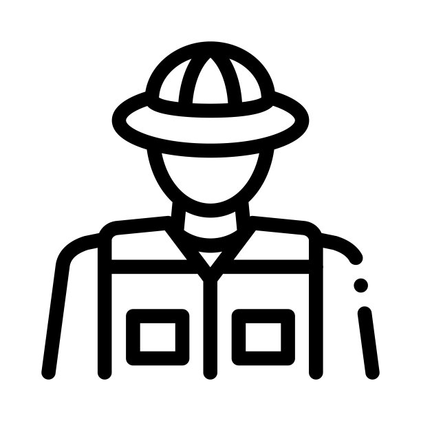 丛林先锋图标矢量轮廓符号插图图片下载