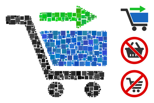 方形检查推车图标马赛克图片下载