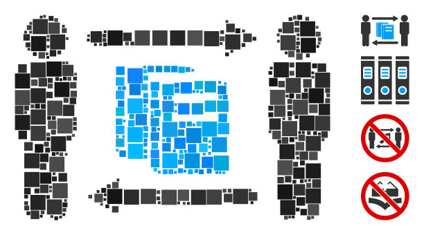 广场人书籍交换图标拼贴图片下载