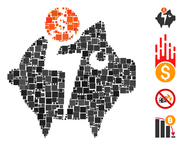 方形小猪破产图标拼贴图片下载