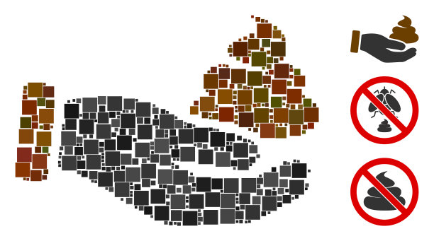 方形手提供大便图标马赛克图片下载