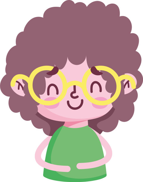 孤立女孩卡通设计图片下载